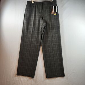 Briggs New York Slimming Solution Womens Pants Trousers Size 14P Gray Plaid NWT